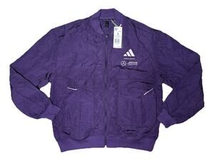Adidas Mercedes AMG Petronas F1 Team Woven Bomber Jacket Mens Sz S Purple JX8818